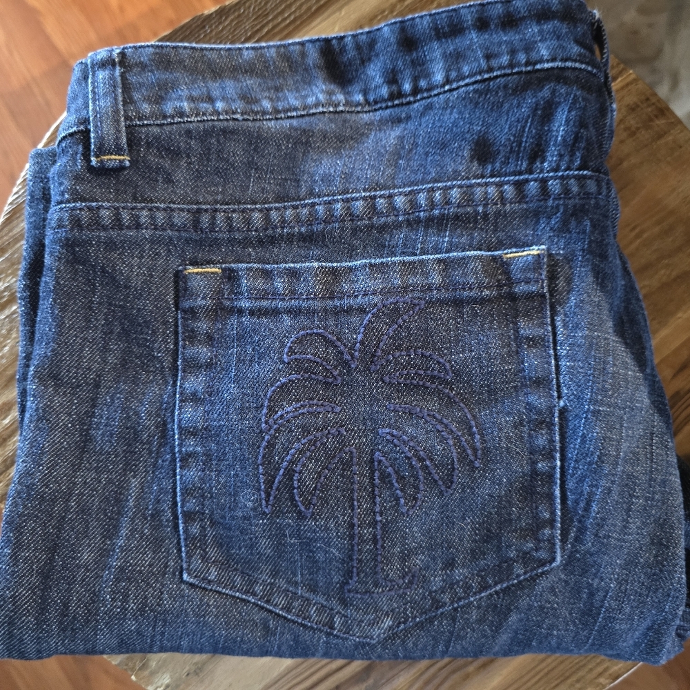 Lilly Pulitzer Blue Jeans with Palm Tree Embroidery